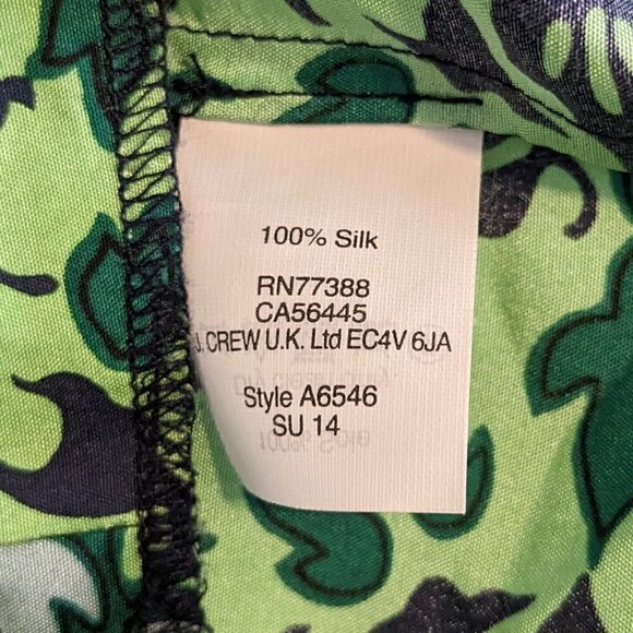 J. Crew Top Women's Size 2 Colorful 100% Silk Geometric Patterned Short Sleeve - Picture 13 of 16